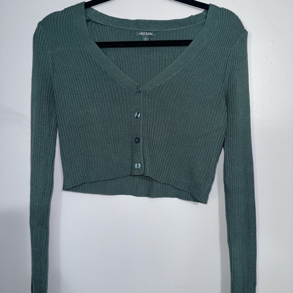 Target Wild Fable Teal Button Down Ribbed Top